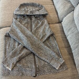 Lululenon scuba Black and white Hooded full zip